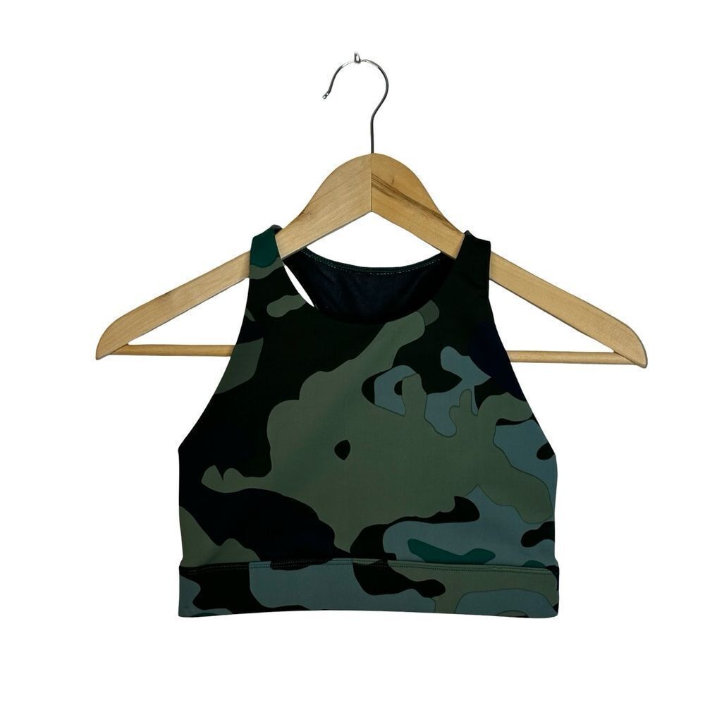 CARBON38 High Neck Camo Sports Bra Size XS